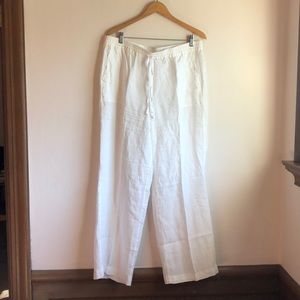 Sans Fifth Avenue white linen pants XL